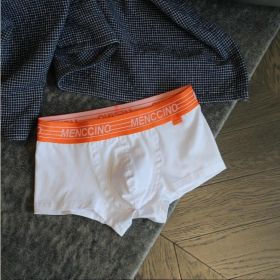 Cotton Solid Color Low Waist Tight Men's Underwear (Option: Orange-M)