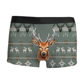 Christmas 3D Printed Men's Underwear Breathable (Option: NK SDJ 09-S)