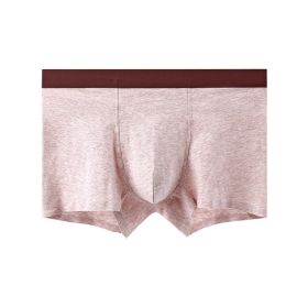 Cotton Mid Waist Antibacterial Breathable Men's Boxers (Option: Taro Purple-L)