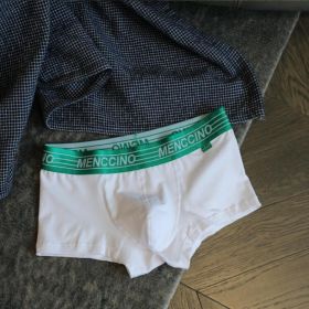 Cotton Solid Color Low Waist Tight Men's Underwear (Option: Dark Green-L)