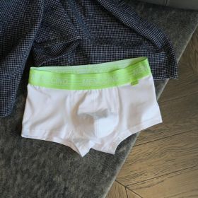 Cotton Solid Color Low Waist Tight Men's Underwear (Option: Fruit Green-XL)