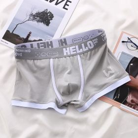 Men's Boxers Trendy Breathable Contrast Color (Option: Gray-XL)